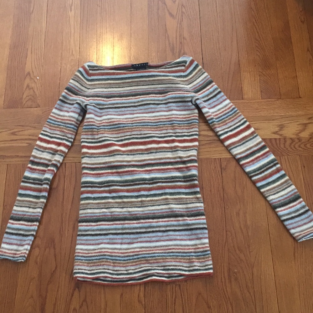 Theory size small multicolored striped sweater